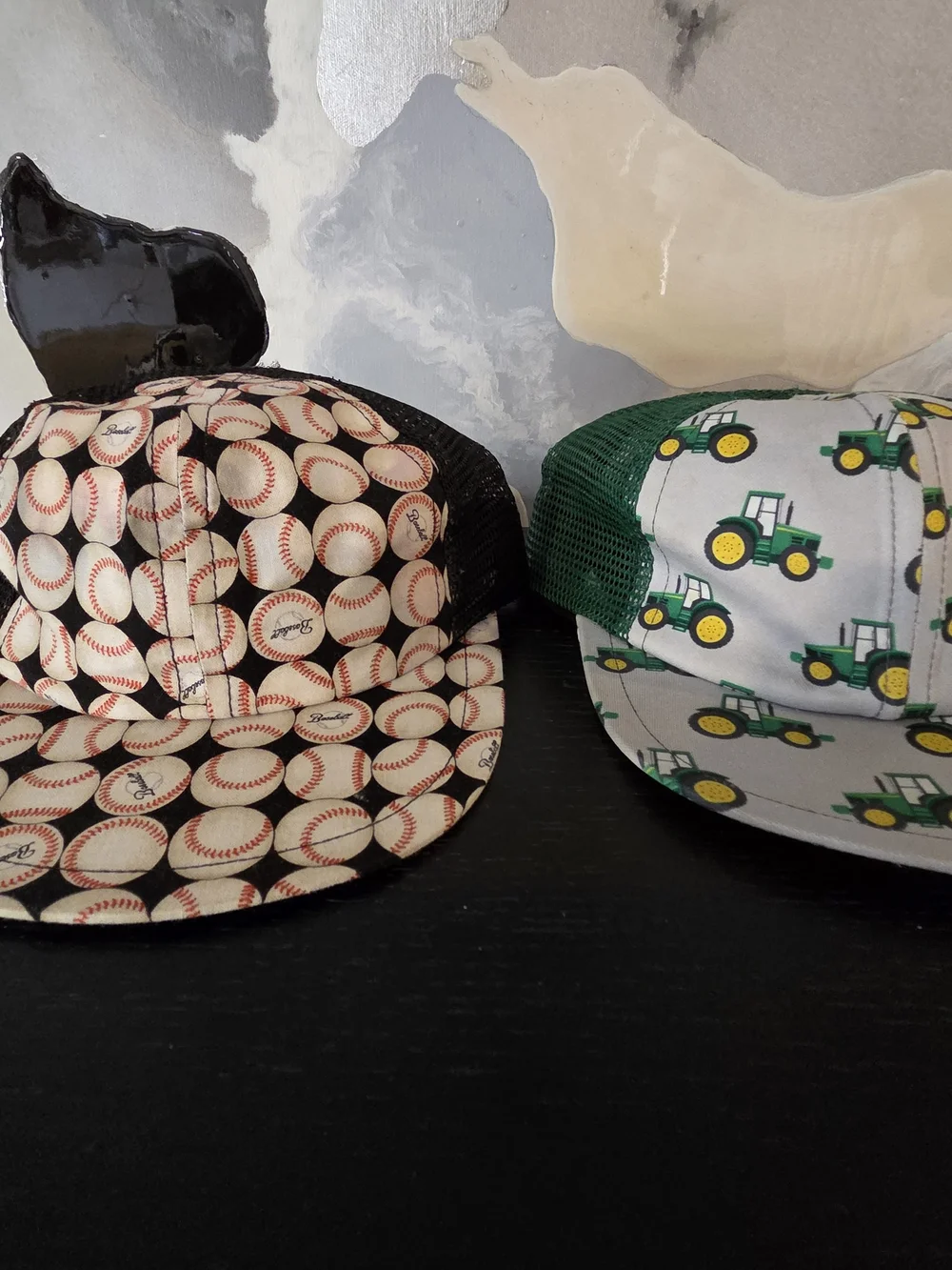 GEORGE HATS CHILD SIZE Mesh Trucker Hats - Baseball Print + Mixed Colors LOT